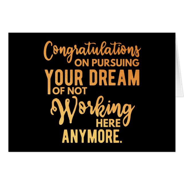 Congratulations on Pursuing Your Dream (Front Horizontal)