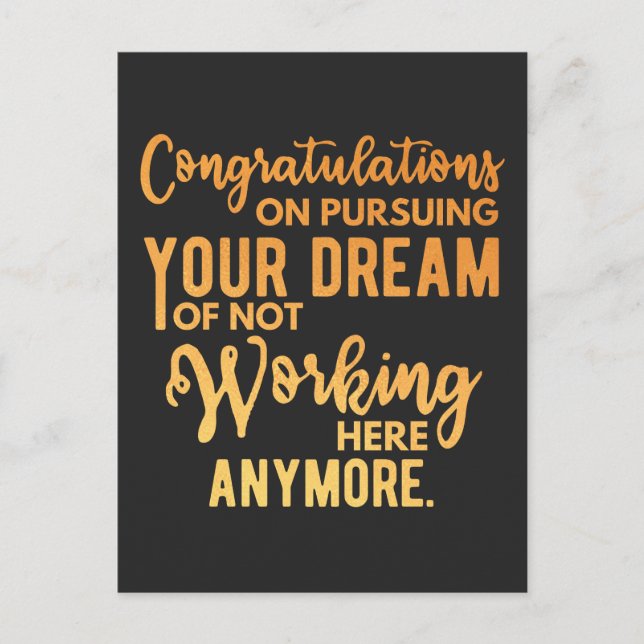 Congratulations on Pursuing Your Dream Holiday Postcard (Front)