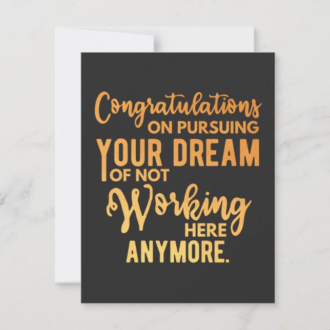 Congratulations on Pursuing Your Dream Thank You Card (Front)