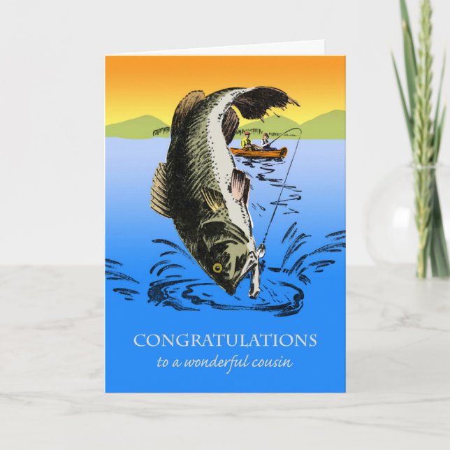Congratulations on Retirement for Cousin, Fishing Card (Front)