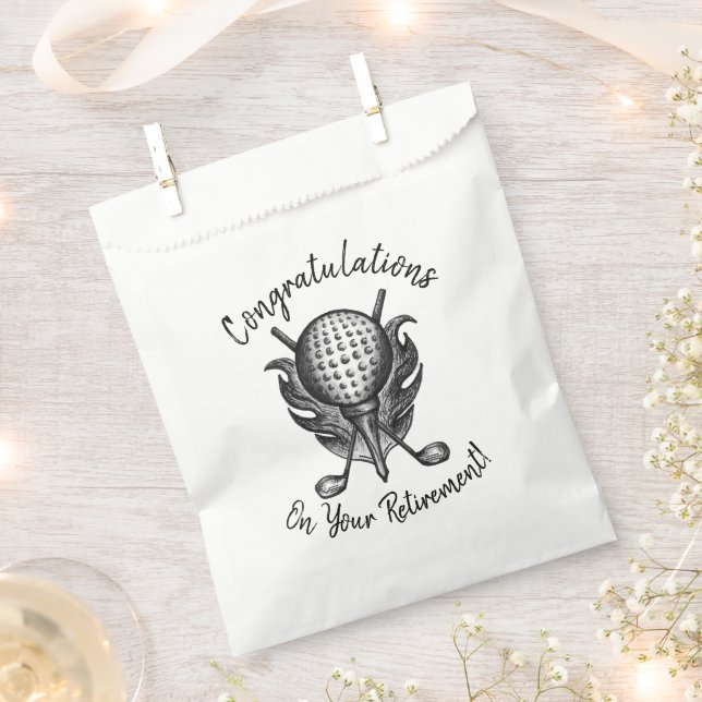 Congratulations on Retirement Golf Ball Tee Clubs Favour Bags (Clipped)