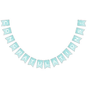 Congratulations! on Teal Watercolor Wash Bunting