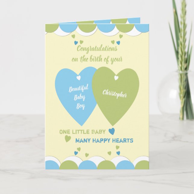 Congratulations on the birth of your baby boy card (Front)