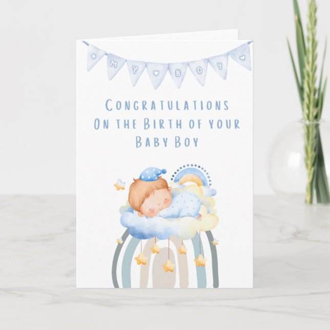 Congratulations on the Birth of your Baby Boy Card (Front)