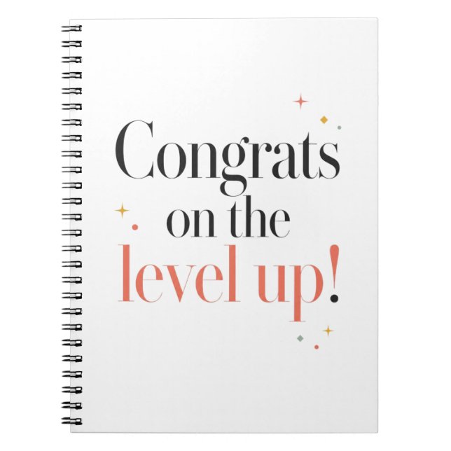 Congratulations on the Level Up Notebook (Front)