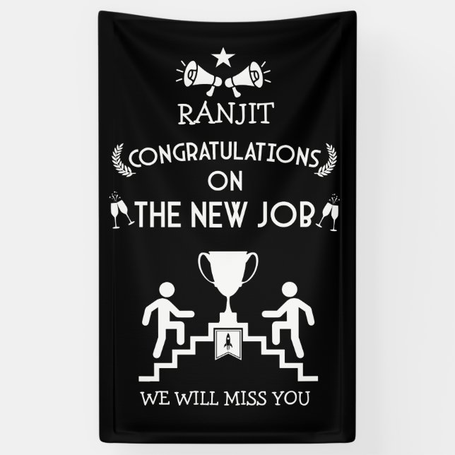 Congratulations On The New Job Banner (Vertical)