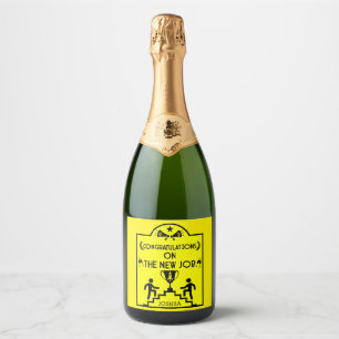 Congratulations On The New Job Sparkling Wine Label