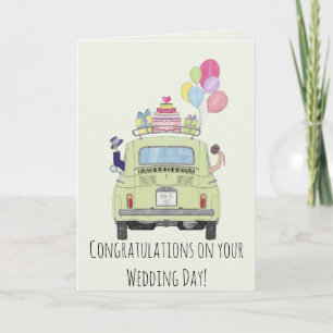Congratulations on Wedding Day Fiat 500 Card
