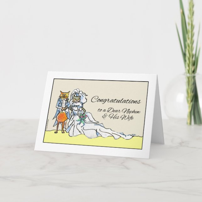 Congratulations on Wedding for Nephew and His Wife Card (Front)