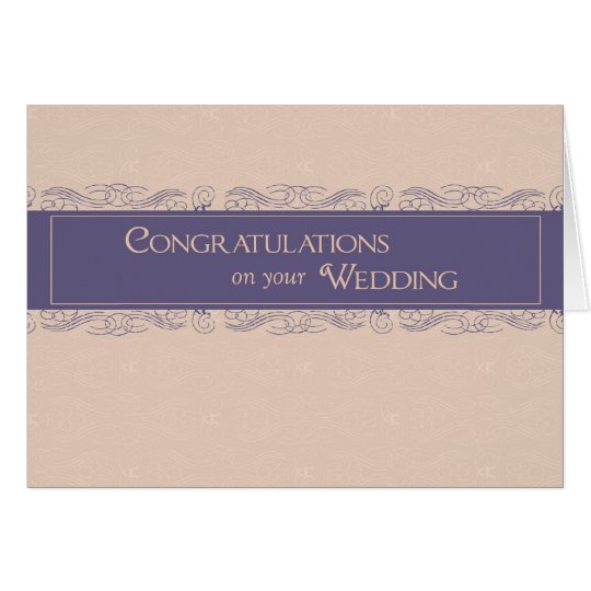 Congratulations on Wedding, Plum and Peach Colours Card