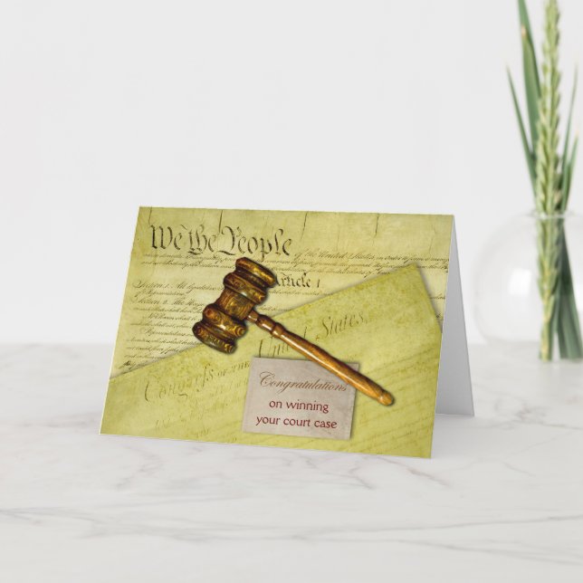 Congratulations on Winning Court Case Gavel Card (Front)