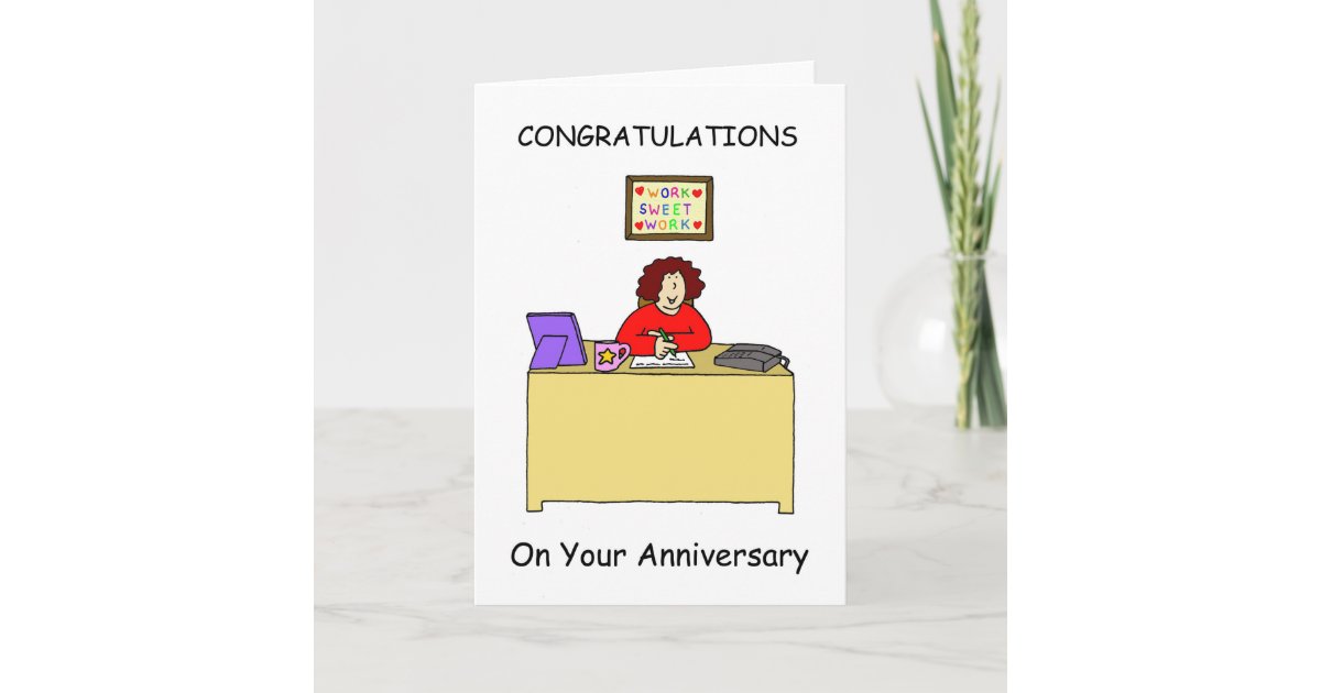 Congratulations on Work Anniversary for Female. Card