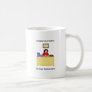 Congratulations on Work Anniversary for Female. Coffee Mug