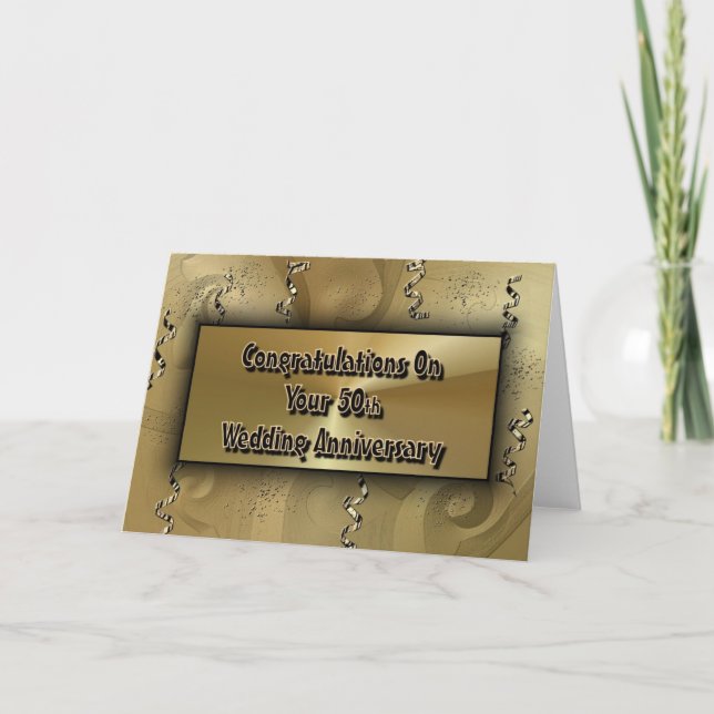 Congratulations On Your 50th Wedding Anniversary Card (Front)