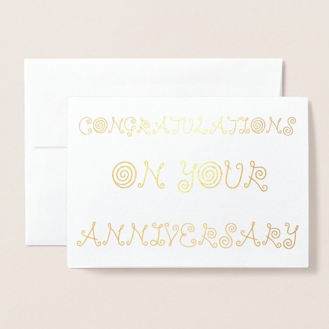 Congratulations on your Anniversary Foil Card (Front With Envelope)