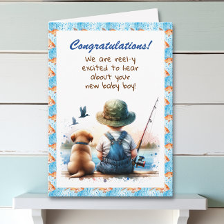 Congratulations on your Baby Boy | Fishing Themed Card