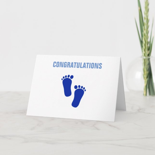 ***CONGRATULATIONS ON  YOUR BABY BOY*** HOLIDAY CARD (Front)