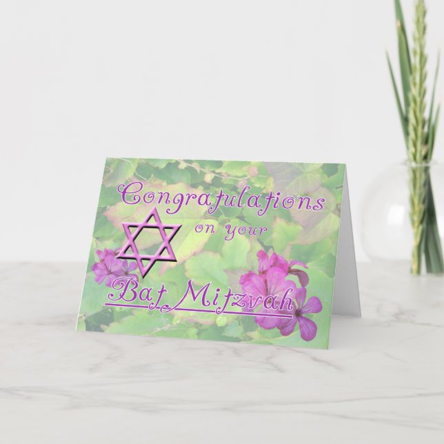 Congratulations on your Bat Mitzvah! Card (Front)