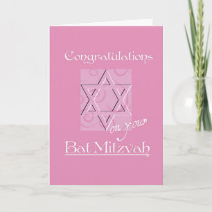 Congratulations on your Bat Mitzvah!-Pink Card