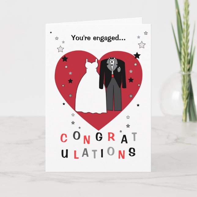 Congratulations on your engagement bride & groom card (Front)