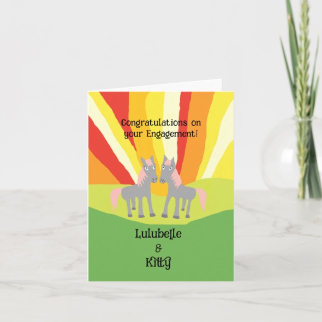 Congratulations on your Engagement Horse lovers  Card (Front)