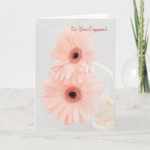 Congratulations on your engagement. Pink gerbera Card