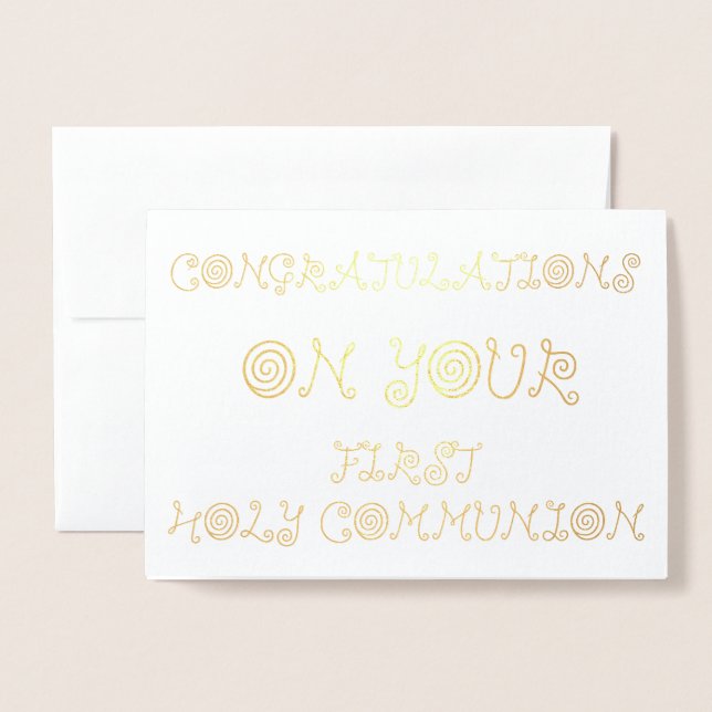 Congratulations on your First Holy Communion Foil Card (Front With Envelope)