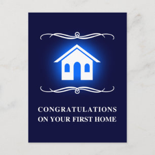 congratulations on your first home : mod home postcard
