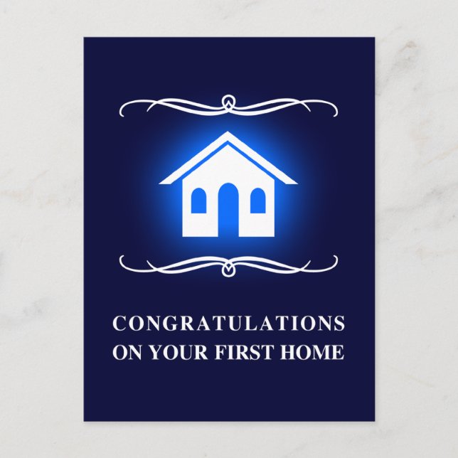congratulations on your first home : mod home postcard (Front)