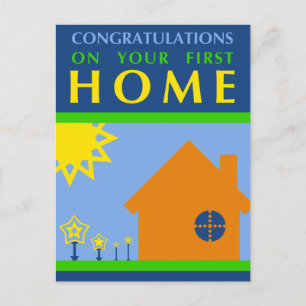 congratulations on your first home : pop shapes postcard