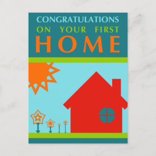 congratulations on your first home : pop shapes postcard