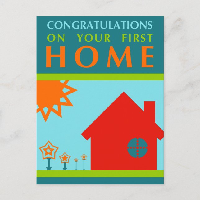 congratulations on your first home : pop shapes postcard (Front)