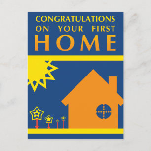 congratulations on your first home : pop shapes postcard