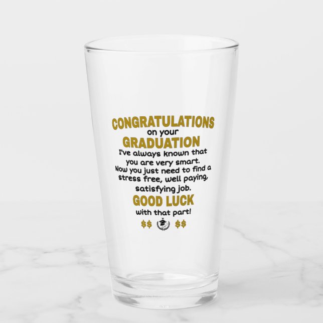  Congratulations on Your Graduation Glass (Front)