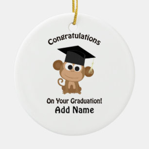 congratulations on your graduation monkey ceramic tree decoration