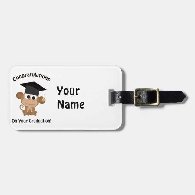congratulations on your graduation monkey luggage tag (Front Horizontal)
