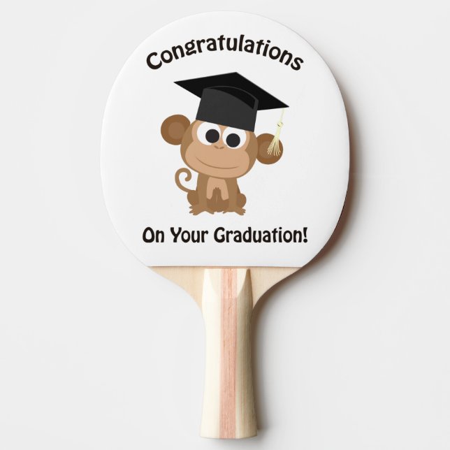 congratulations on your graduation monkey ping pong paddle (Front)