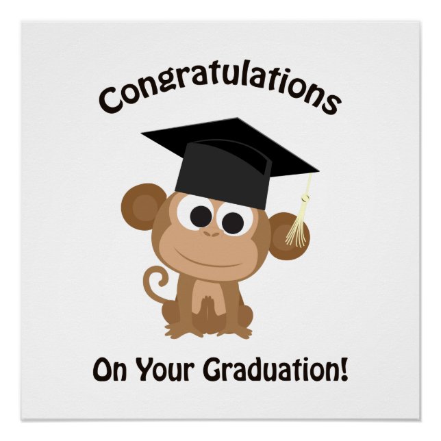 congratulations on your graduation monkey poster (Front)