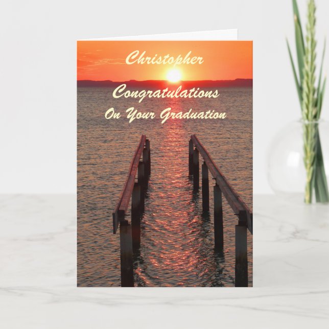Congratulations on Your Graduation Orange Sunset Card (Front)