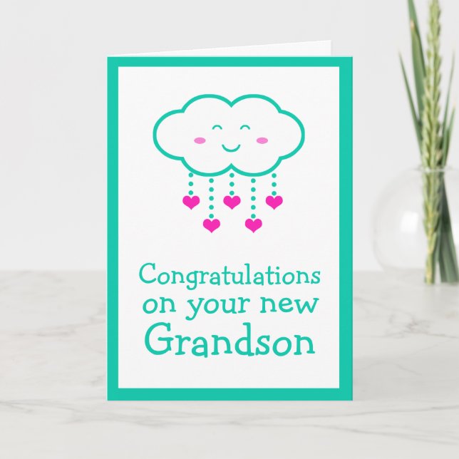 Congratulations on Your Grandson Greeting Card (Front)