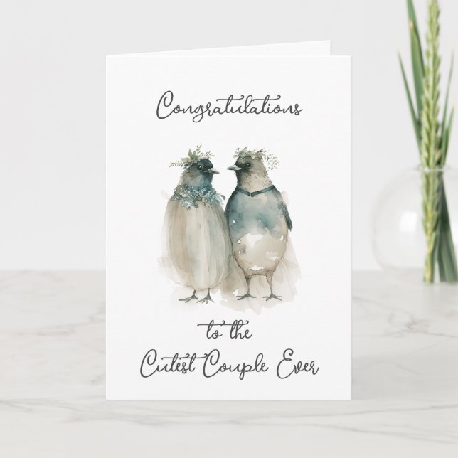 Congratulations on Your Marriage | Cute Penguins Card (Front)