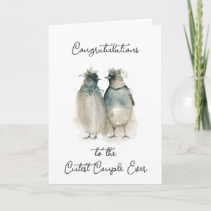 Congratulations on Your Marriage   Cute Penguins Card