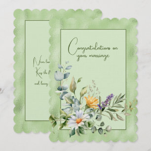 Congratulations on your marriage floral bouquet card