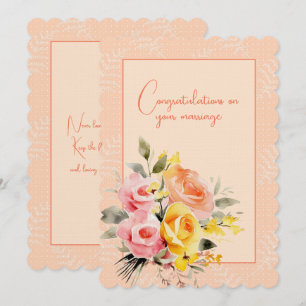 Congratulations on your marriage floral bouquet card