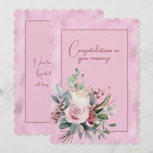 Congratulations on your marriage floral bouquet card