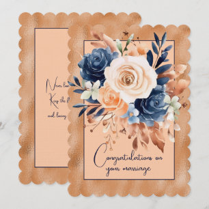 Congratulations on your marriage floral bouquet card