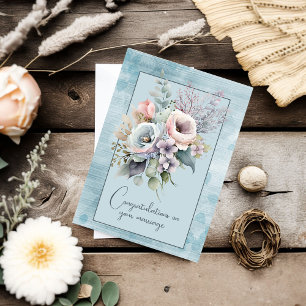 Congratulations on your marriage floral bouquet   card