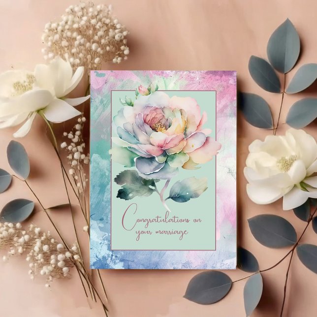Congratulations on your marriage floral bouquet   card (Creator Uploaded)