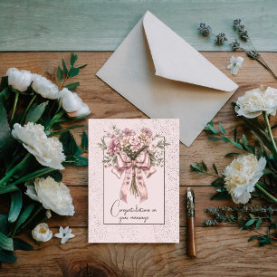 Congratulations on your marriage floral bouquet  card