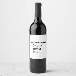congratulations on your maths degree wine label